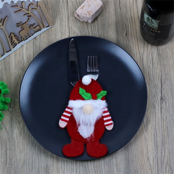 Ganfancp Set de Cubiertos de Navidad Santa Claus Muñeco de Nieve Reno Cuchillo y Tenedor Set de Navidad Decoración de Mesa de Comedor de Casa Rebajas Flash Deals 1* Juego de Cuchillo y Tenedor