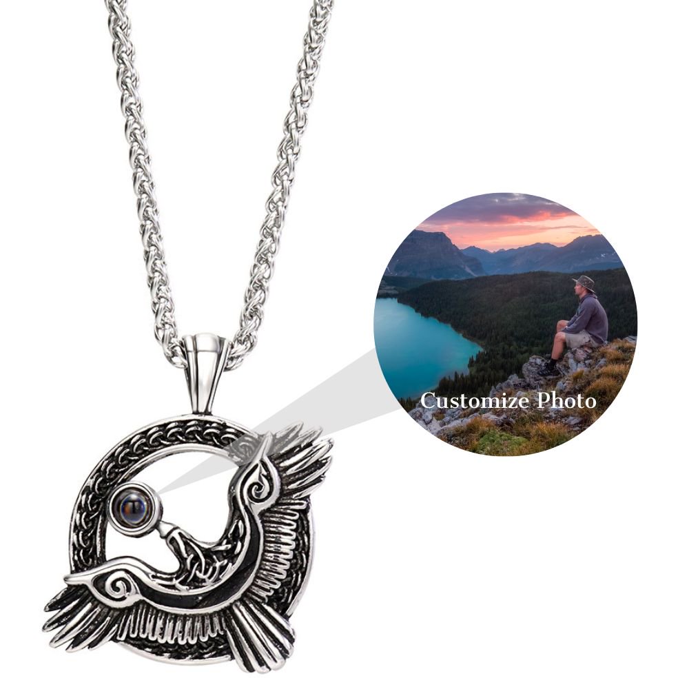 Custom Photo Projection Necklace, Personalized Pendant Necklace for Men, Customized Gifts for Valentine’s Day, Birthday, Anniversary, Wedding and Christmas