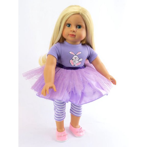 Easter Bunny Tutu Dress- Compatible with 18" American Girl Dolls, Madame Alexander, Our Generation, etc. | 18 Inch Doll Clothes