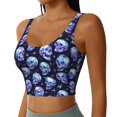 thumbnail image 2 of Balery crystal Skull Pattern Racerback Sports Bras for Women - Padded Seamless High Impact Support for Yoga Gym Workout Fitness-Medium, 2 of 8