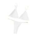 thumbnail image 2 of Sexy Women Summer Bikini Set Swimmer Solid Color Push Up Bra Briefs G-string, 2 of 7