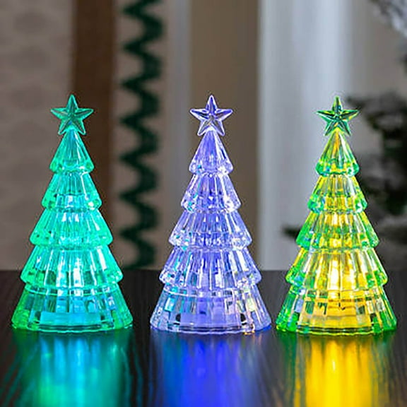 Pre-lit Artificial Christmas Tree, Christmas Decorations Mini Luminous Crystal Christmas Tree Desktop Ornament Children's Christmas Gift Lights
