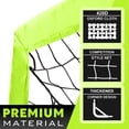 thumbnail image 3 of RUNBOW 9x5 ft Portable Kids Soccer Goal for Backyard Adult Junior Large Practice Soccer Net with Carry Bag (Light Yellow, 9x5FT, 2 Pack), 3 of 7