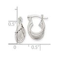 thumbnail image 2 of FJC Finejewelers 925 Sterling Silver Polished Triple Circle Hoop Earrings 14 x 10 mm, 2 of 6