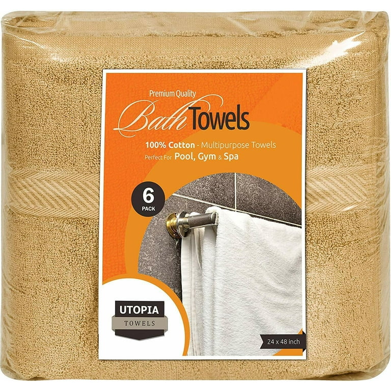 Utopia Towels [6 Pack Bath Towel Set, 100% Ring Spun Cotton (24 x 48  Inches)