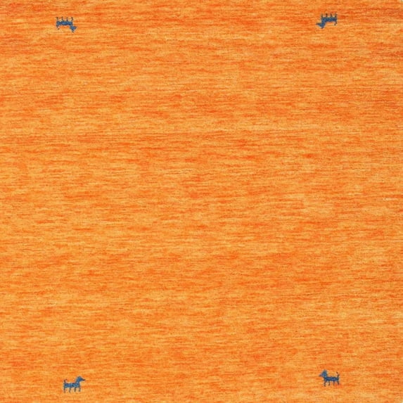 Ahgly Company Indoor Square Contemporary Dark Orange Abstract Area Rugs, 8' Square