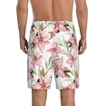 thumbnail image 4 of Lsque Lilies Flowers Mens Sleep Pajama Shorts,Short Pajama Pants, Cotton Ultra-Soft Knit-Large, 4 of 9