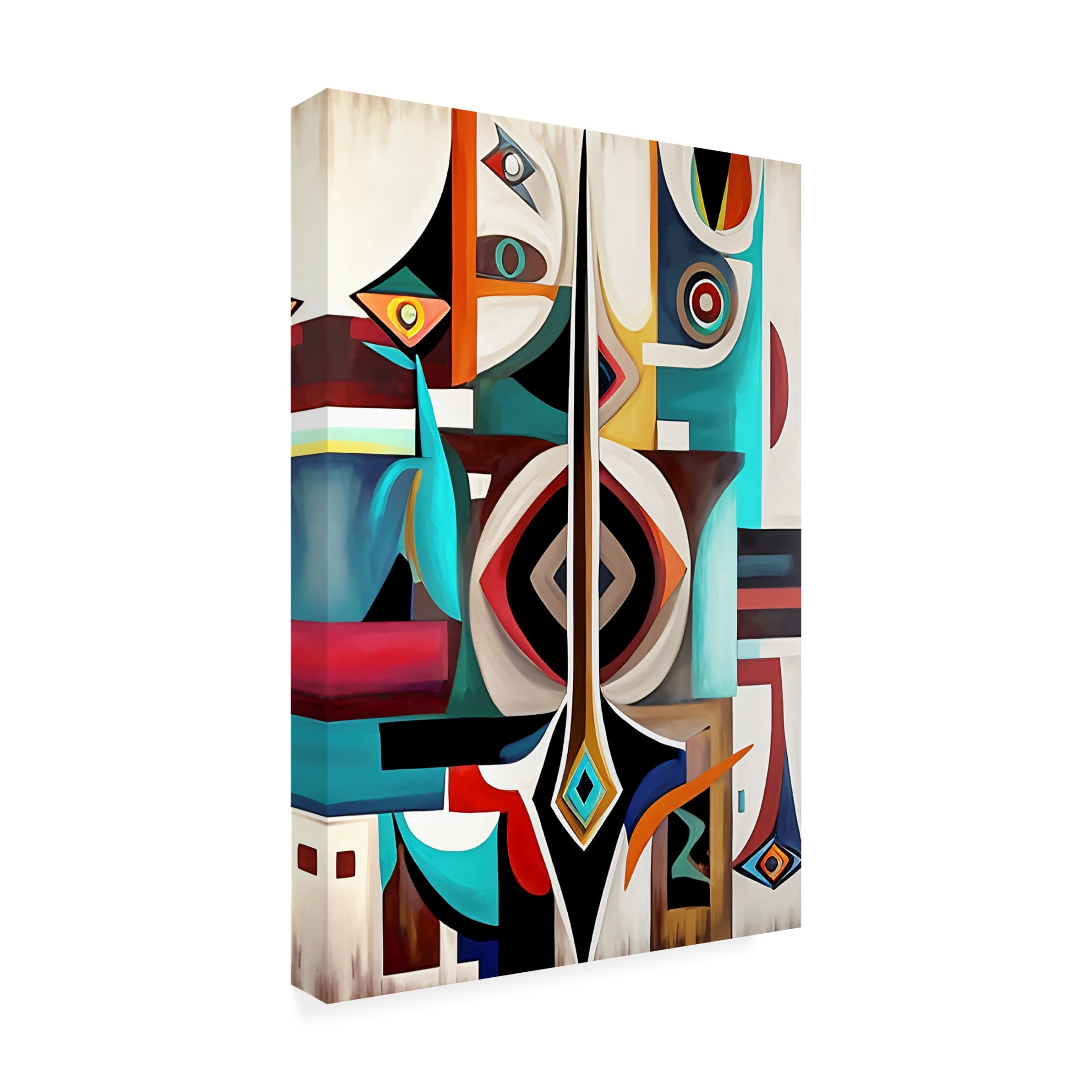 Canvas Wall Art - Ray Heere 'Mid Century Celebration Of All Cultures 25' Wall Art for Living Room, Bedroom, or Office Décor by Trademark Fine Art - 22 x 32 Inches