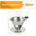 thumbnail image 2 of Pour Over Coffee Dripper Stainless Steel Reusable Filter Paperless Cone Coffee Maker Dripper for 1-2 Cup, 2 of 7