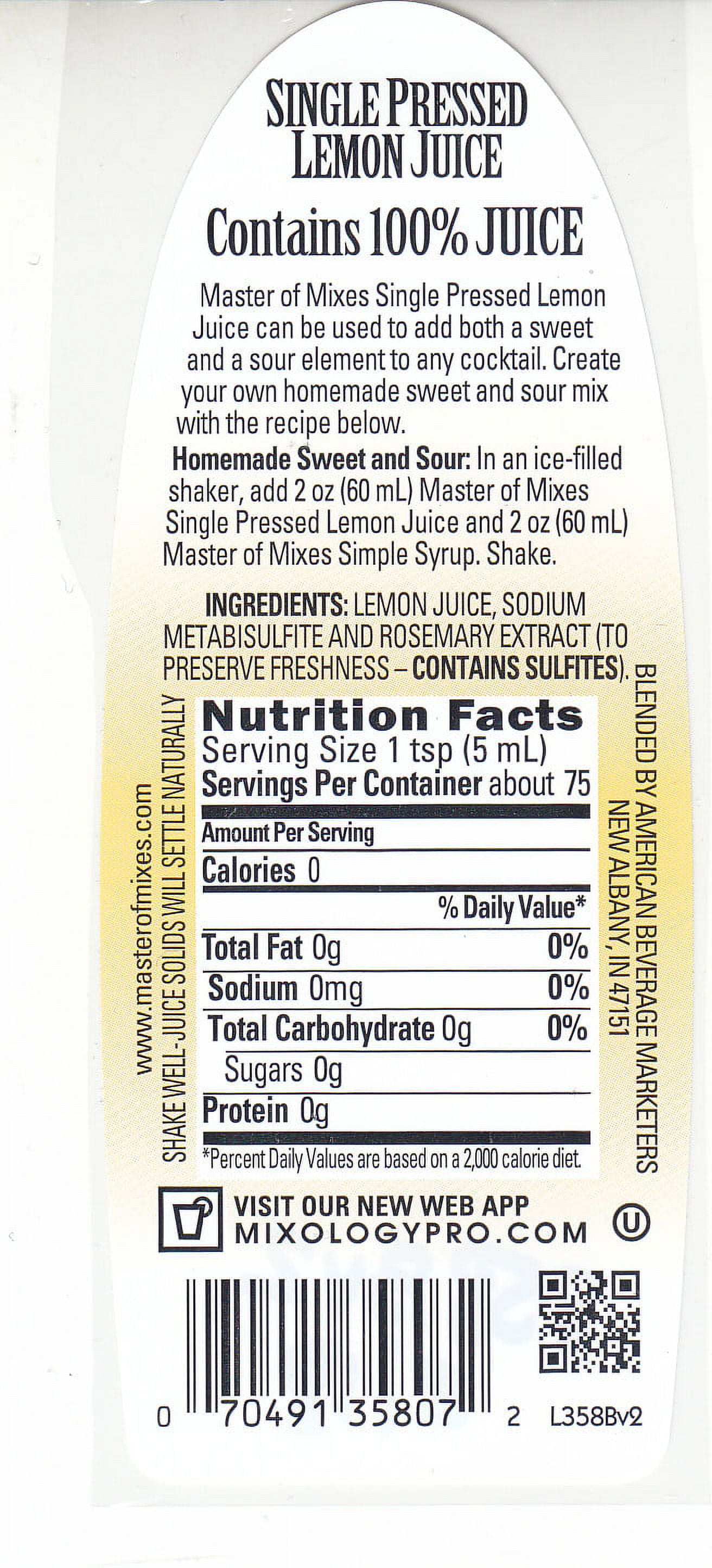 (4 pack) Master of Mixes Cocktail Essentials Single Pressed Lemon Juice, 12.7 fl oz Plastic Bottle, Shelf-Stable