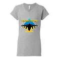 thumbnail image 2 of The Ghost Of Kyiv Women's Standard V-Neck Tee, Heather Grey, XX-Large, 2 of 4