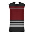 thumbnail image 5 of Stamzod Mens Workout Tank Tops Sleeveless Striped Muscle Gym T Shirts Casual Summer Beach Tee Red M, 5 of 6