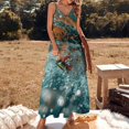 thumbnail image 2 of Water Splash Ripple Sleeveless Dress for Women Clothing Female Women's Summer Skirt, 2 of 7