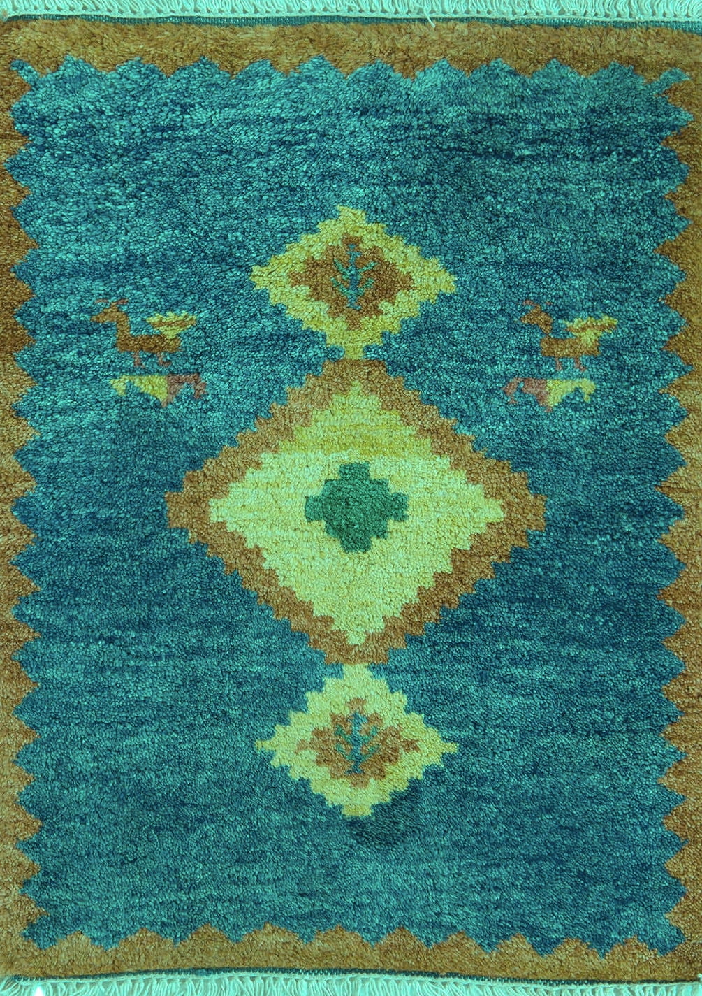 Ahgly Company Indoor Rectangle Southwestern Turquoise Blue Country Area ...