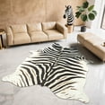 thumbnail image 1 of Alfombra BENRON Zebra en blanco y negro para salón y dormitorio, 140 x 160 cm, 1 of 7