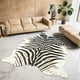 thumbnail image 1 of Alfombra BENRON Zebra en blanco y negro para salón y dormitorio, 140 x 160 cm, 1 of 7