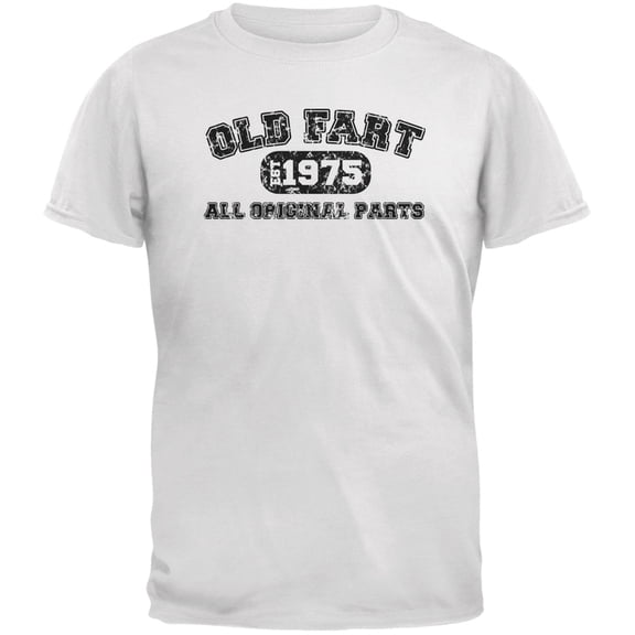 Old Fart Original Parts 1975 Funny White Adult T-Shirt - Large
