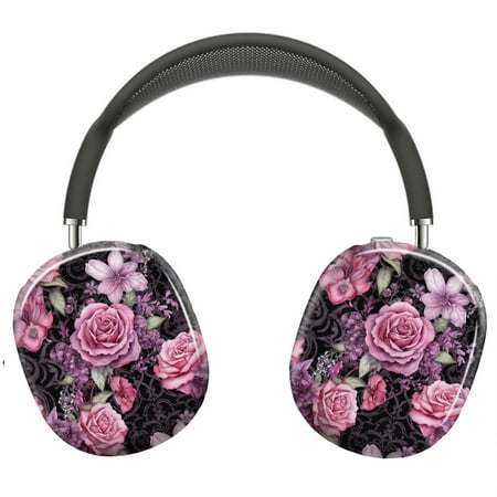 Protective Cover for AirPods Max Gothic Wedding Florals Dark Lace Mesh=16 Headphones Aesthetic Print Snap On Cases
