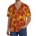 thumbnail image 3 of KLL Sunflower Print Men's Shirt Short Sleeve Button Down Summer Cuba Beach Shirts- Medium, 3 of 7