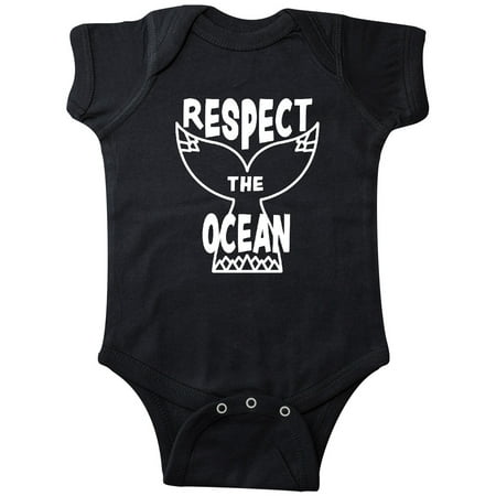 

Inktastic Respect The Ocean with Whale Tail Gift Baby Boy or Baby Girl Bodysuit
