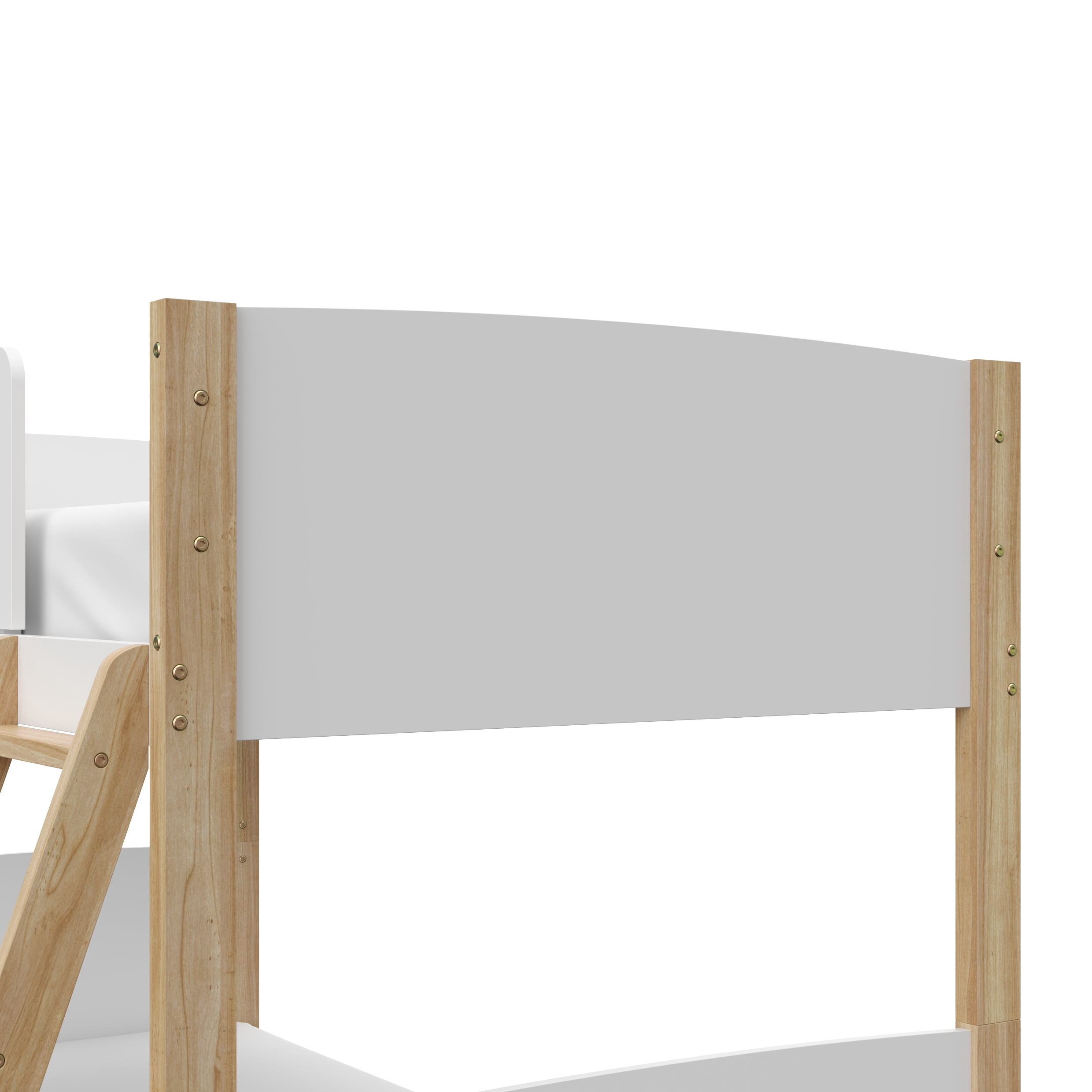 Storkcraft Next Delray Twin-over-Twin Bunk Bed, White with Natural