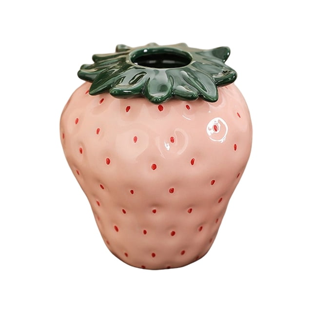 Product Category Flower Pots 2 Strawberry Vase Home Vase Ceramic Flower Rack for Indoor Arrangements Unique Strawberry Ceramic Planter and Vase Container