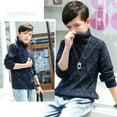 thumbnail image 6 of GYRATEDREAM Kids Boys Girls Cable Knit Slim Fit Sweaters Long Sleeve Crewneck Chunky Pullover Cute Knitwear Fall Jumper Tops for 5-6Y Blue, 6 of 9