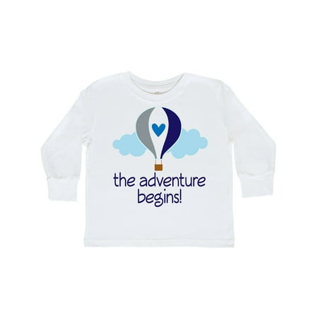 

Inktastic The Adventure Begins Hot Air Balloon Boys Gift Toddler Boy Girl Long Sleeve T-Shirt