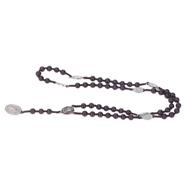 Artículo religioso, collar de rosario católico, collar de plata de la Virgen María, collar de rosario, diseño fácil de usar