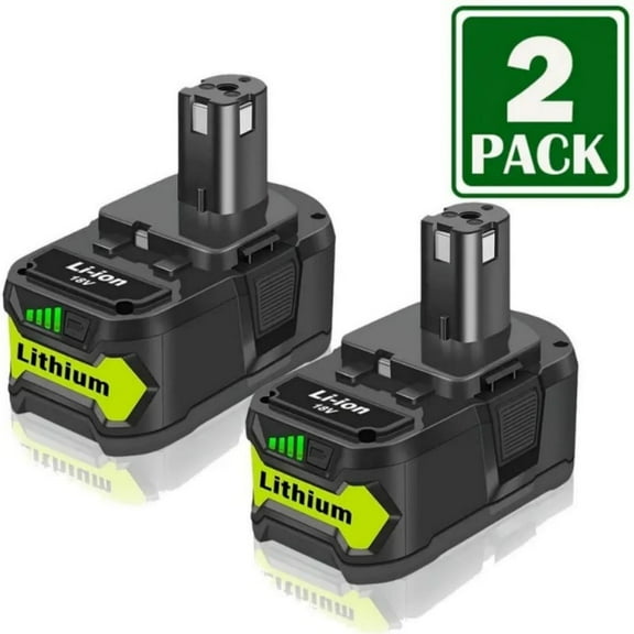 2Pack 8.0Ah 18 Volt Replacement for Ryobi 18V Battery ONE  Plus Li-ion P108 P102 P103 P104 P105 P107 P109 P122 PBP005 PBP004 PBP003 PBP002 RB18L50 BPL1820 Cordless Power Tools with LED Indicator