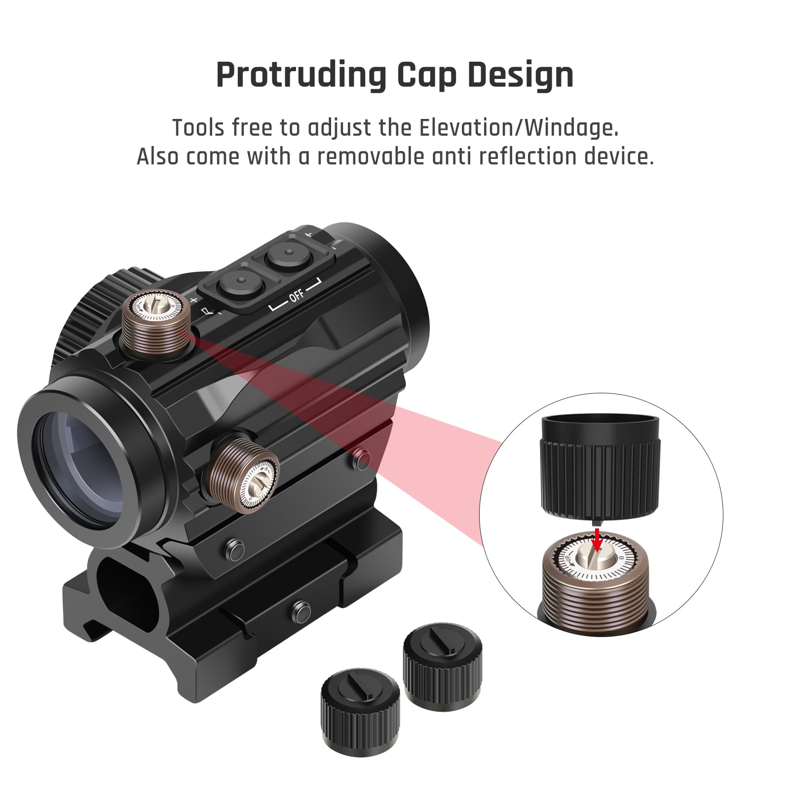 Feyachi RDS-36 1x22mm 5 MOA Sight Red & Green Dot with 0.83” Riser Mount Absolute Co-Witness Height