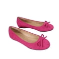 thumbnail image 4 of ZunFeo Womens Ballet Flats Hot Pink Velvet Slip On Loafers Comfortable Casual Shoes with Bow Round Toe,Size 9, 4 of 7