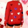 thumbnail image 6 of Erwazi Womens Sequined Heart Sweatshirts Crewneck Long Sleeve Cute Valentine Pullover Tops, 6 of 9