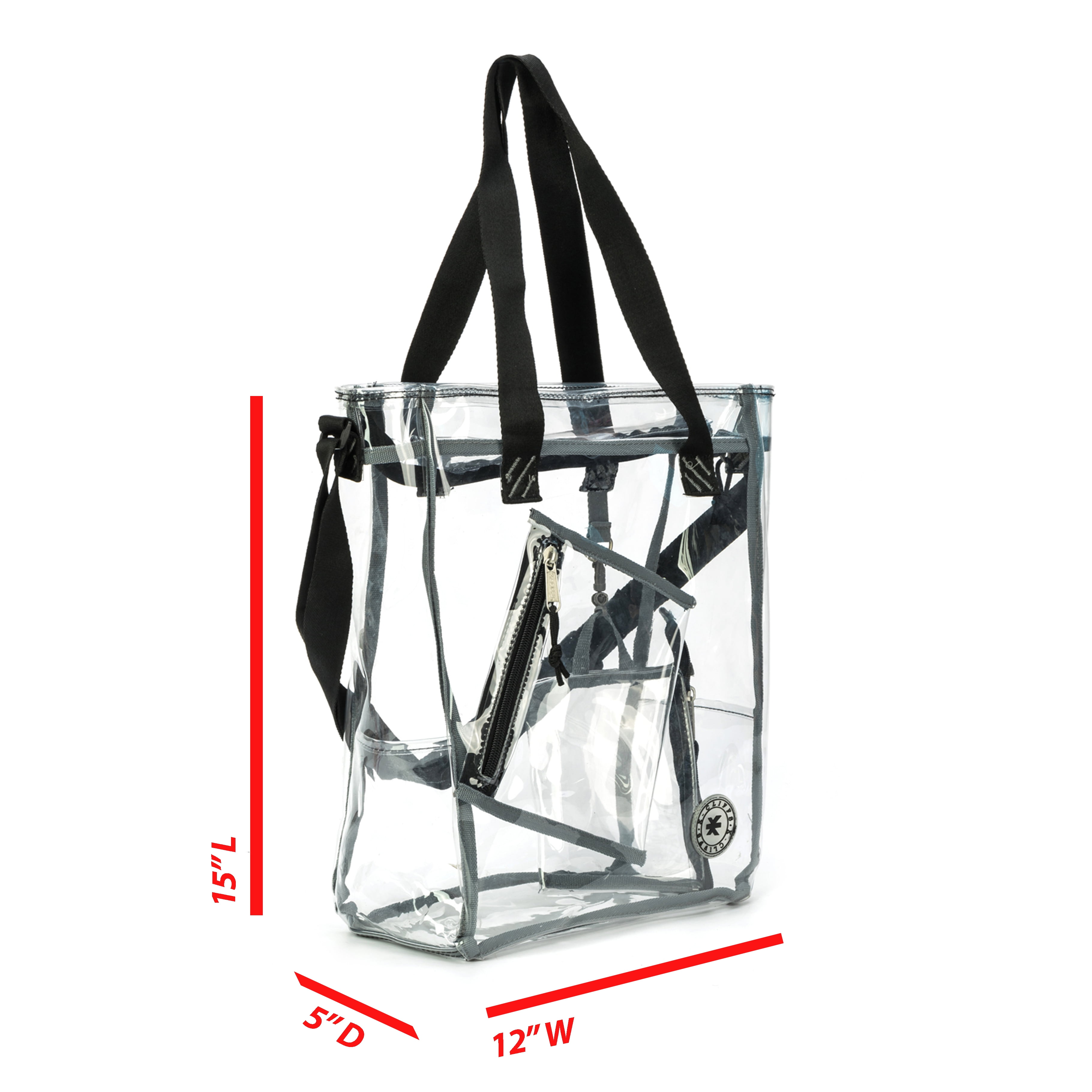 K-Cliffs Heavy Duty Clear Tote Bag See Through Messenger Bag