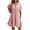 Pink, variant on Casual Dress for Women Summer V Neck Lightweight Textured Flowy Loose Vacation Short Sleeve Sundress