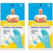 Mr. Clean 243587, Large Cross Wave Non-Slip Grip Gloves, Blue - 2 PACK