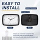 thumbnail image 5 of Reloj de pared rectangular Uxcell de 11 pulgadas, silencioso y sin tictac, reloj de cuarzo a pilas, decoración, negro, 5 of 7