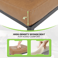thumbnail image 4 of Magshion 31.5" Upholstered Counter Bar Stool Set of 2, Backless PU Leather Saddle Seat Barstools for Kitchen Island, Metal Frame, Camel, 4 of 8