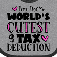thumbnail image 4 of Inktastic I'm the Worlds Cutest Tax Deduction Pink Hearts Boys or Girls Baby Bib, 4 of 4