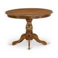 thumbnail image 3 of Modern 5 Piece Dining Set - Round Table & 4 Upholstered Chairs - Vintage Walnut Finish, 3 of 6