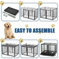"Suchown 37"" Stackable Heavy Duty Dog Crate, 2in1 Kennels, Locks