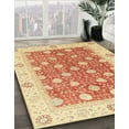 thumbnail image 2 of Ahgly Company Indoor Round Abstract Bright Orange Oriental Area Rugs, 7' Round, 2 of 6