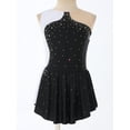 thumbnail image 3 of IEFIEL Girls Shiny Rhinestone Figure Skating Dress Ballet Dance Sleeveless Gymnastics Leotard Dance Wear Black 8, 3 of 7