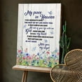 thumbnail image 2 of My Piece in Heaven Canvas Wall Art – Floral Meadow & Butterfly Design, Memorial Quote for Loss of Loved One, Sympathy Gift, 2 of 4
