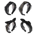 thumbnail image 4 of Sonducket Bandas para el cabello Aro de cuentas de encaje Estilo elegante Orejas de conejo negras Antideslizantes con diademas de engranajes para bodas de Accesorio para el cabello Lazo negro Sonducket AP010008-04B, 4 of 6