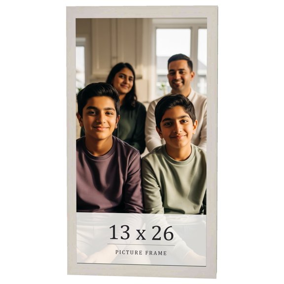 13x26 Frame White Wheat Solid Wood Picture Frame | Moulding Width 0.75 Inches | Interior Depth 0.5
