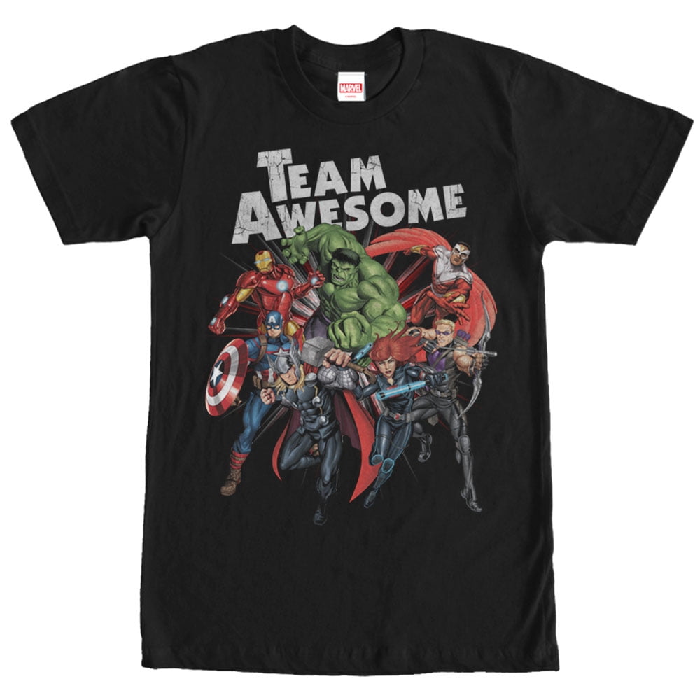 Marvel Men's Marvel Avengers Team Awesome TShirt Black