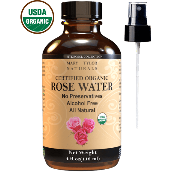 USDA Certified Organic Rose Water Facial Toner Spray (4 oz)by Mary Tylor Naturals