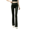 thumbnail image 1 of QAFOPEH Women Solid Color High Waisted Quick-Dry Flared Yoga Legging, 1 of 7