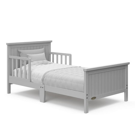 UPC: 0810003663702 | Graco Bailey Wood Single Toddler Kids Bed Guardrails Included Pebble Gray